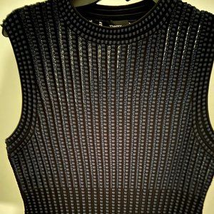 Theory Cropped Novelty Checker Shell Top